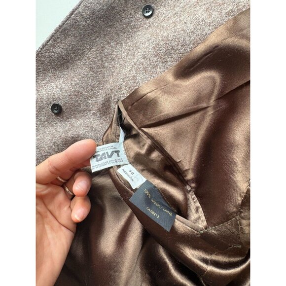 Vintage Men's SAMUELSOHN Taupe Brown 100% Wool Overcoat Coat Jacket, Size 38R - Picture 14 of 16